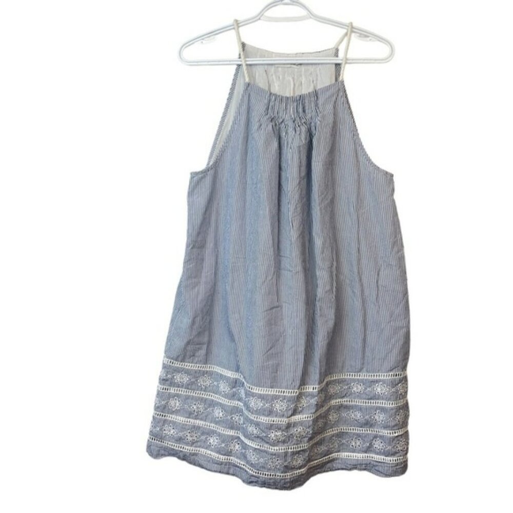 Vineyard Vines Vine Striped Embroidered Seersucker Cover-Up Sundress Siz…